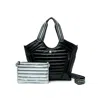 THINK ROYLN WOMEN'S PUZZLE TOTE BAG IN SHINY BLACK