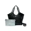 Think Royln Women's Puzzle Tote Bag In Shiny Black In Black