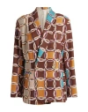 Think Woman Blazer Brown Size Xl Polyester