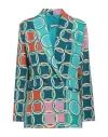 Think Woman Suit Jacket Deep Jade Size Xl Polyester In Green