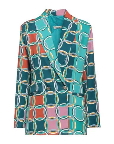 Think Woman Suit Jacket Deep Jade Size Xl Polyester In Green