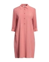 Think Woman Midi Dress Salmon Pink Size Xl Viscose In Pink