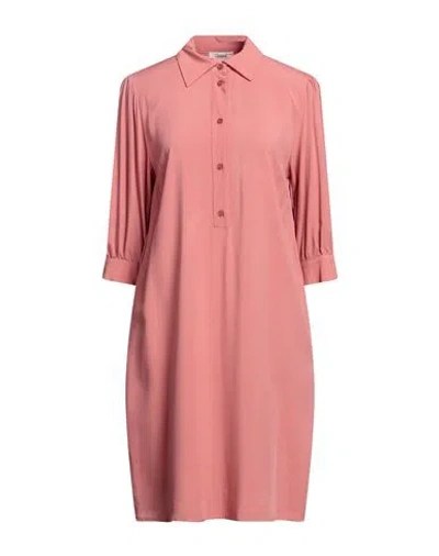 Think Woman Midi Dress Salmon Pink Size Xl Viscose