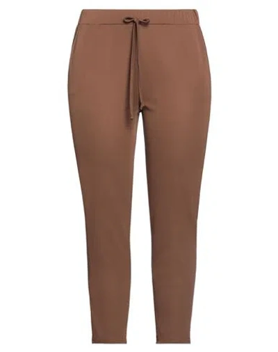 THINK THINK WOMAN PANTS BROWN SIZE L POLYESTER, ELASTANE