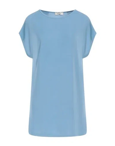 Think Woman T-shirt Sky Blue Size M Polyester, Elastane In Black