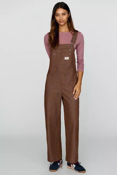 Thinking Mu Women's Brown Striped Natural Dyes Lume Jumpsuit