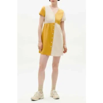 Thinking Mu Ambar Patched Hebe Dress In Yellow