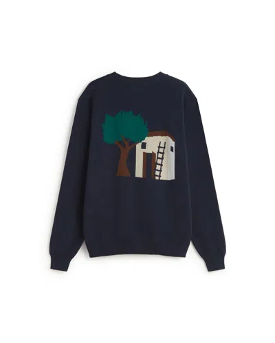 Thinking Mu Blue Knitted Casita Seth Sweater