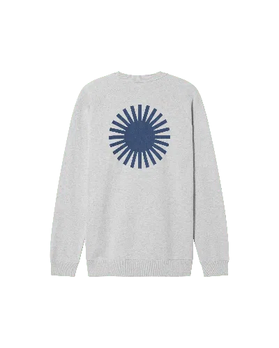Thinking Mu Grey Organic Cotton Sweatshirt With Back Blue Sol