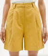 Thinking Mu Lia Cotton Bermuda Shorts In Yellow