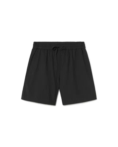 Thinking Mu Men's Black Seersucker Bermuda Henry