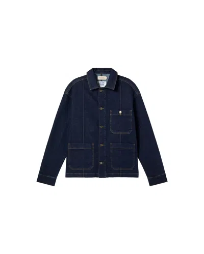 Thinking Mu Men's Blue Chaqueta Dark Clean Denim Gus