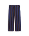 Thinking Mu Men's Blue Loose Striped Totenham Marc Pants In Blue
