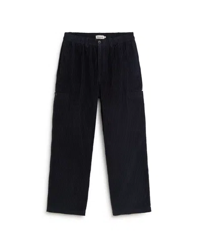 Thinking Mu Men's Blue Maxwell Navy Corduroy Relaxed-fit Cargo Pants In Black