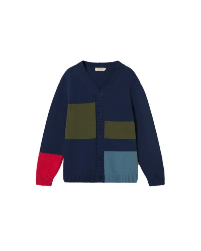 Thinking Mu Men's Blue Nico Navy Knitted Cardigan