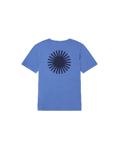 Thinking Mu Men's Blue Organic Cotton With Back Navy Sun T-shirt