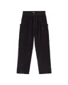 Thinking Mu Men's Blue Relaxed Corduroy Cargo Max Pants In Black
