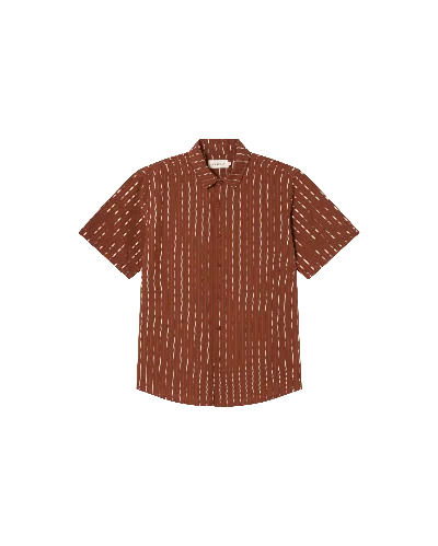 Thinking Mu Men's Brown Striped Tom Shirt