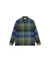 Thinking Mu Men's Green Checkered Theo Shirt In Green
