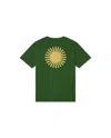Thinking Mu Men's Green T-shirt Sun Yellow Back In Green