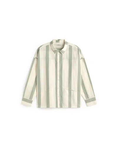 Thinking Mu Men's Jim Green Striped Poplin Shirt In Multi