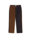 Thinking Mu Men's Navy And Brown Straight Corduroy David Pants In Multi