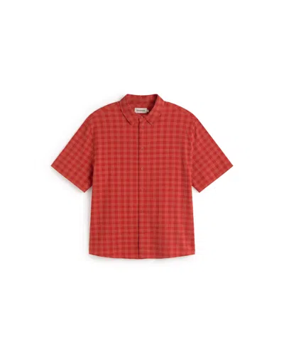 Thinking Mu Men's Paddy Red Seersucker Shirt