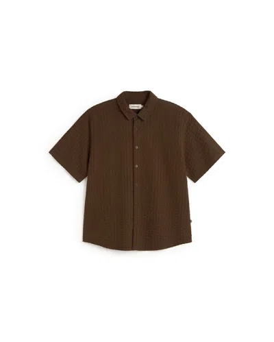 Thinking Mu Men's Tom Brown Seersucker Shirt