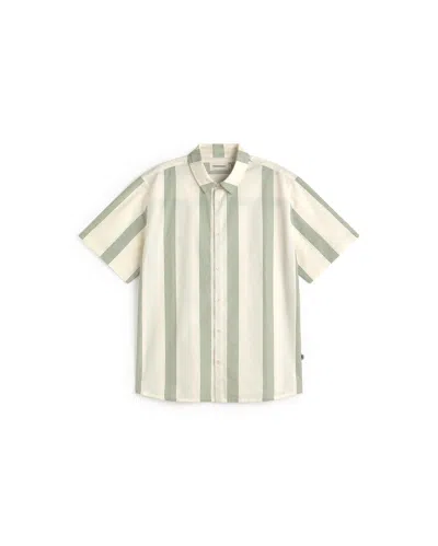 Thinking Mu Men's Tom Green Striped Poplin Shirt In Multi