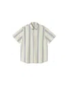 Thinking Mu Men's White Blue Striped Shirt Tom In White