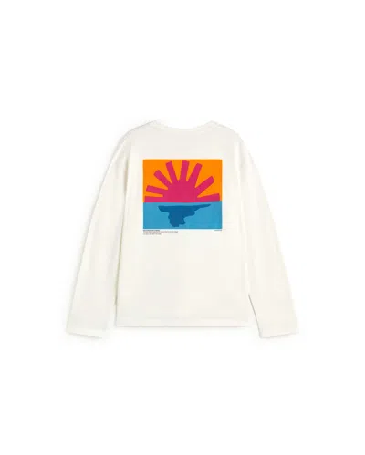 Thinking Mu Men's White Mediterranean Sunrise Emilio Long-sleeve T-shirt