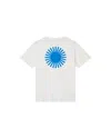 Thinking Mu Men's White T-shirt Sun Blue Back In White