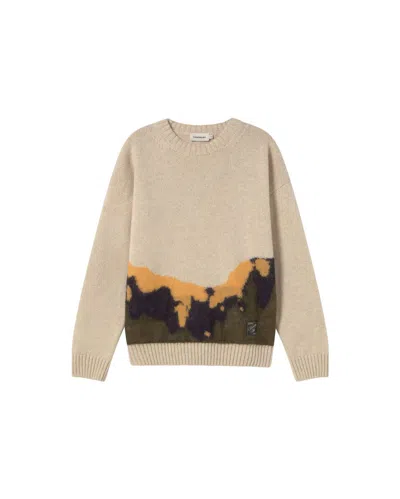 Thinking Mu Men's White Textured Knit Wool Bolita Sweater In Neutral