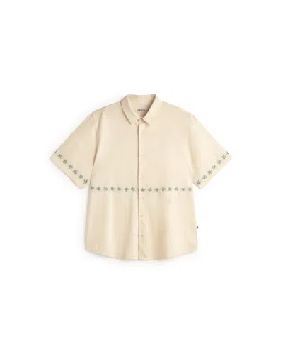 Thinking Mu Men's White Tom's Hand-embroidered Shirt