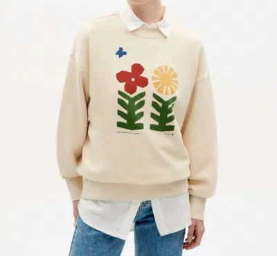 Thinking Mu Metamorphosis Crewneck Sweatshirt In Ivory