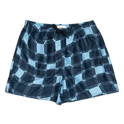 Thinking Mu Swimwear Man  Grid Limpopo Navy In Blue