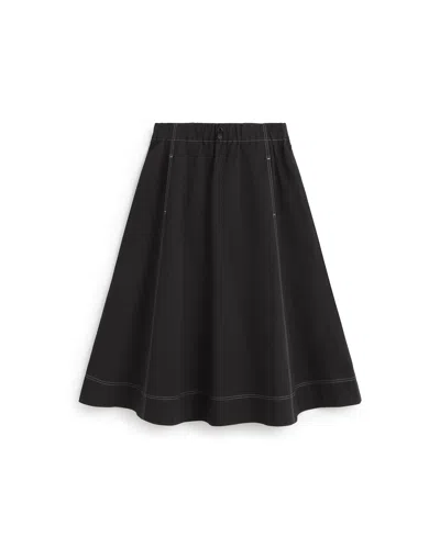 Thinking Mu Women's Black Paper Touch Olatz Long Skirt