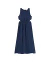 Thinking Mu Women's Blue Dress Cupro Kin In Blue