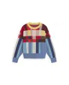 Thinking Mu Women's Blue Multicolor Relaxed Knitted Petra Sweater In Multi