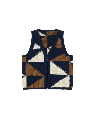 Thinking Mu Women's Blue Recycled Cotton Knitted Robbie Vest