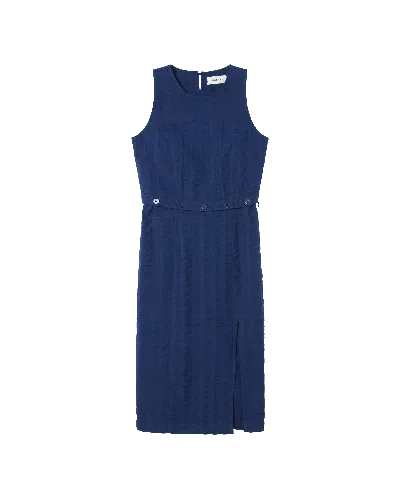 Thinking Mu Women's Blue Seersucker Wila Dress
