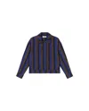 Thinking Mu Women's Blue Striped Totenham Frans Jacket In Blue