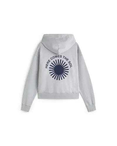 Thinking Mu Women's Blue Valeria Hoodie Dark Blue Sun Print On The Back