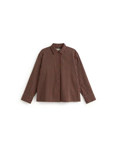 Thinking Mu Women's Brown Manuela O-hara Striped Blouse