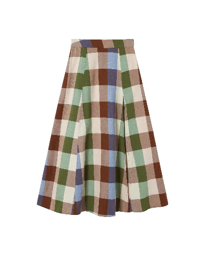 Thinking Mu Women's Brown Multicolor Tora Skirt