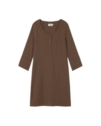 Thinking Mu Women's Brown Striped Dress Maria