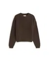 Thinking Mu Women's Brown Wool Carmen Sweater In Brown
