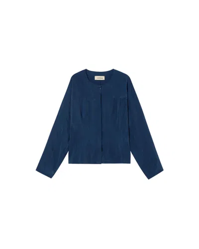 Thinking Mu Women's Cupro Blue Blouse Briana