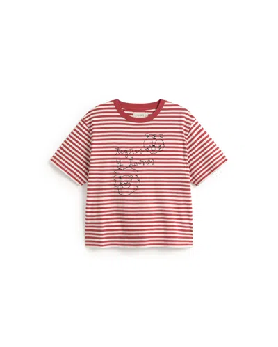 Thinking Mu Women's Embroidered Tigres And Leones Lucia T-shirt In Red