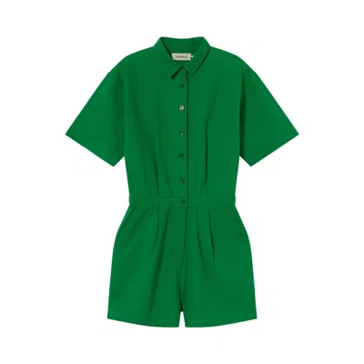 Thinking Mu Women's Green Agata Jumpsuit